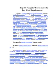 Top 10 AngularJs Frameworks For Web Development
