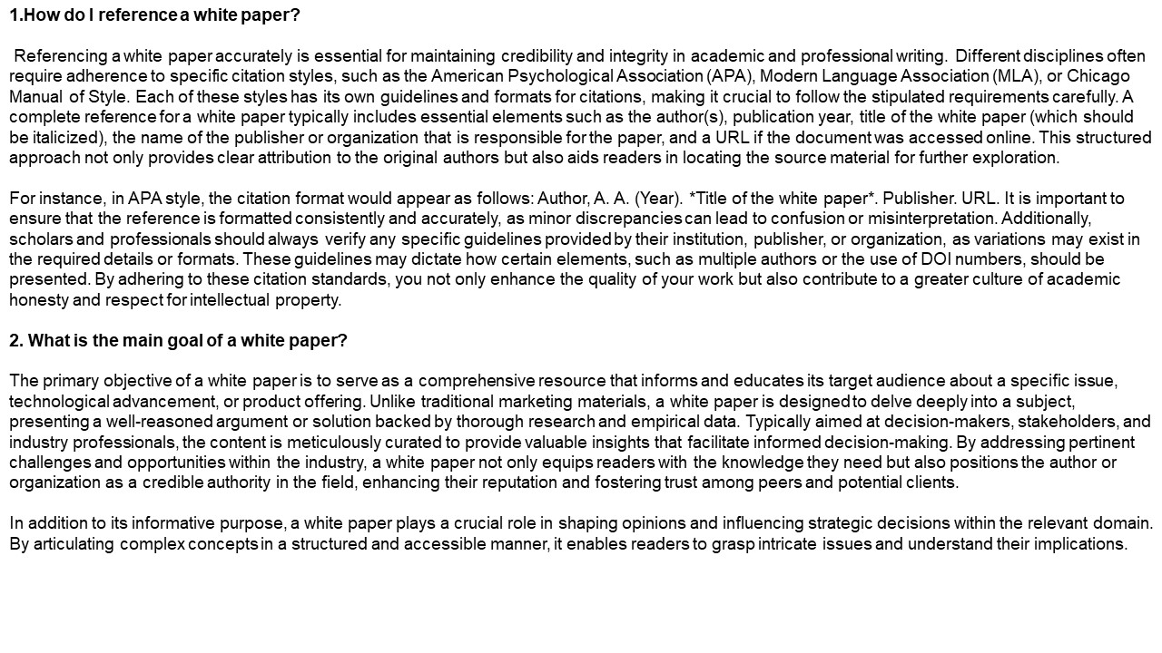 The Essential Role of White Papers in Informing
