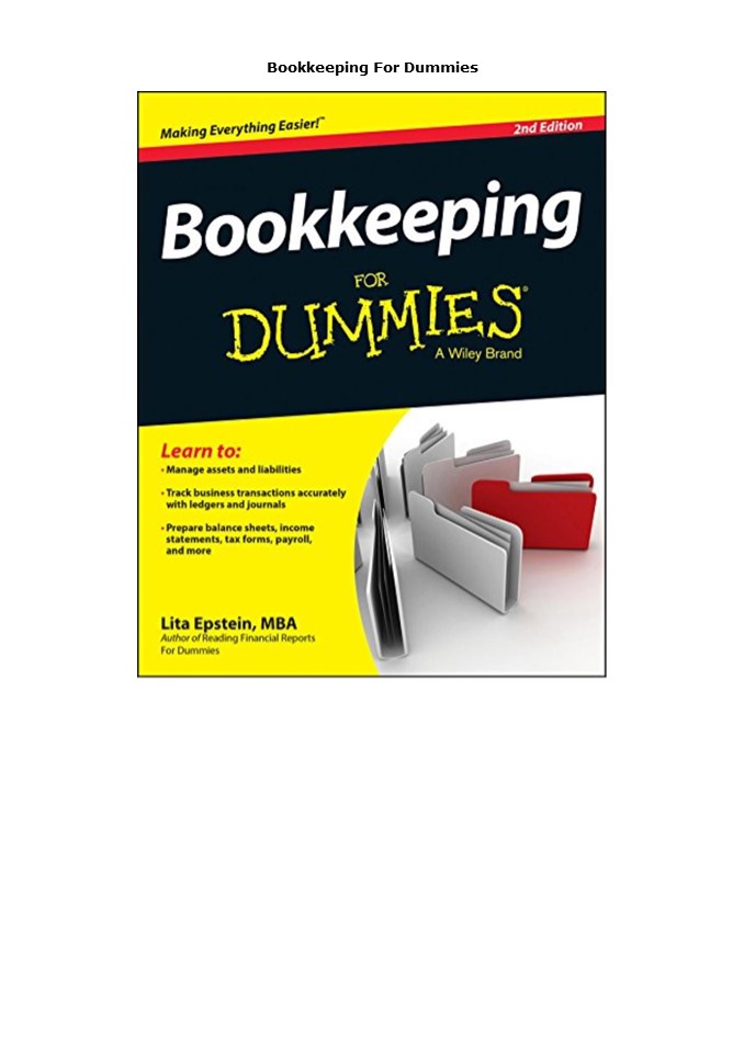 DOWNLOAD Bookkeeping For Dummies (1)