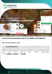 How to Extract Restaurants data from Talabat and Deliveroo?