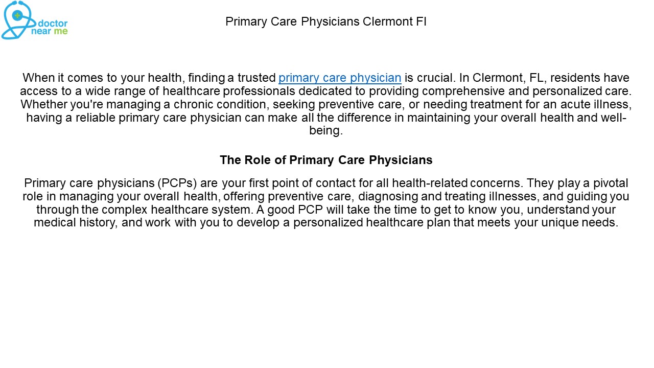 primary care physician