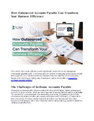 How Outsourced Accounts Payable Can Transform Your Business Efficiency