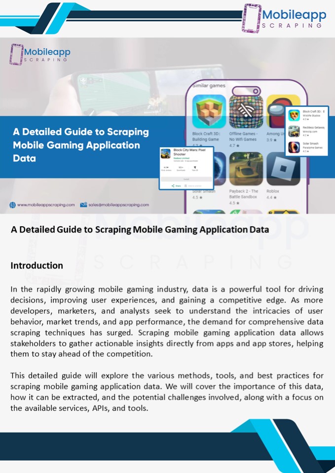 A Detailed Guide to Scraping Mobile Gaming Application Data