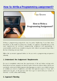 How to Write a Programming Assignment?