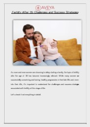 Fertility After 35: Challenges and Success Strategies