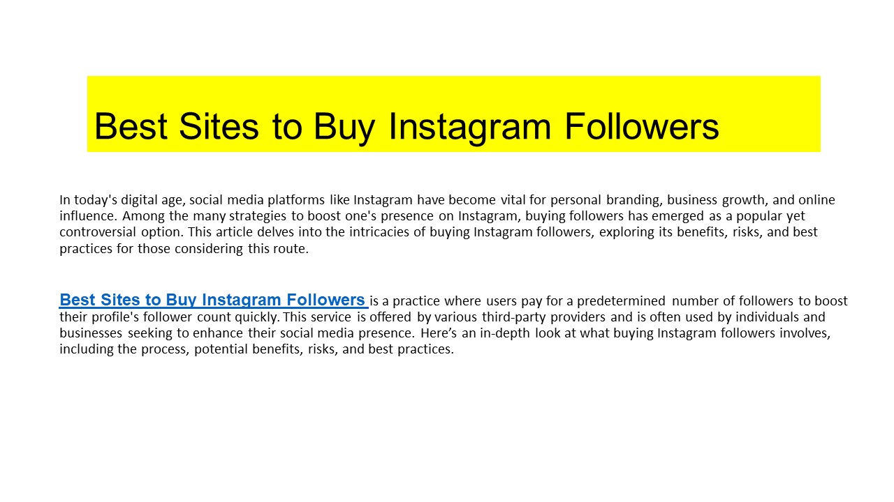 best websites to buy instagram followers presentation | free to download