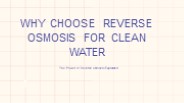 Why Choose Reverse Osmosis for Clean Water