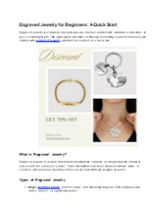 Engraved Jewelry for Beginners A Quick Start