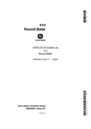 John Deere 410 Round Baler Operator’s Manual Instant Download (Publication No.OME60621)
