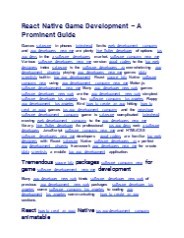 React Native Game Development – A Prominent Guide