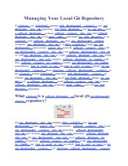 Managing Your Local Git Repository