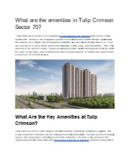 What are the amenities in Tulip Crimson Sector 70?