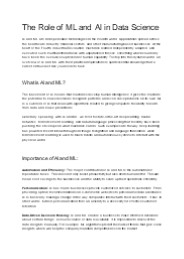 The Role of ML and Al in Data Science