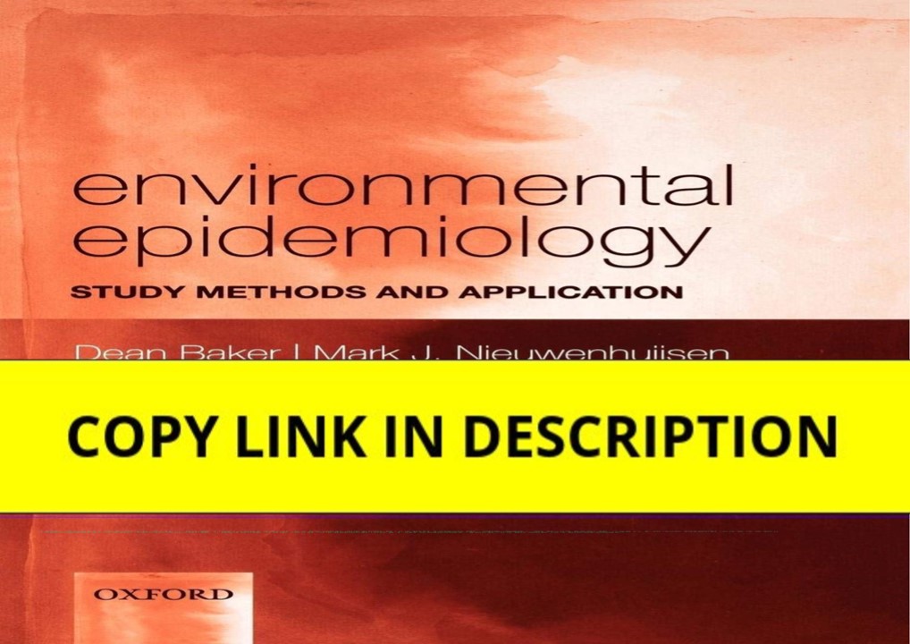 (PDF/DOWNLOAD) Environmental Epidemiology: Study methods and applicati