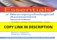 DOWNLOAD [PDF] Essentials of Neuropsychological Assessment