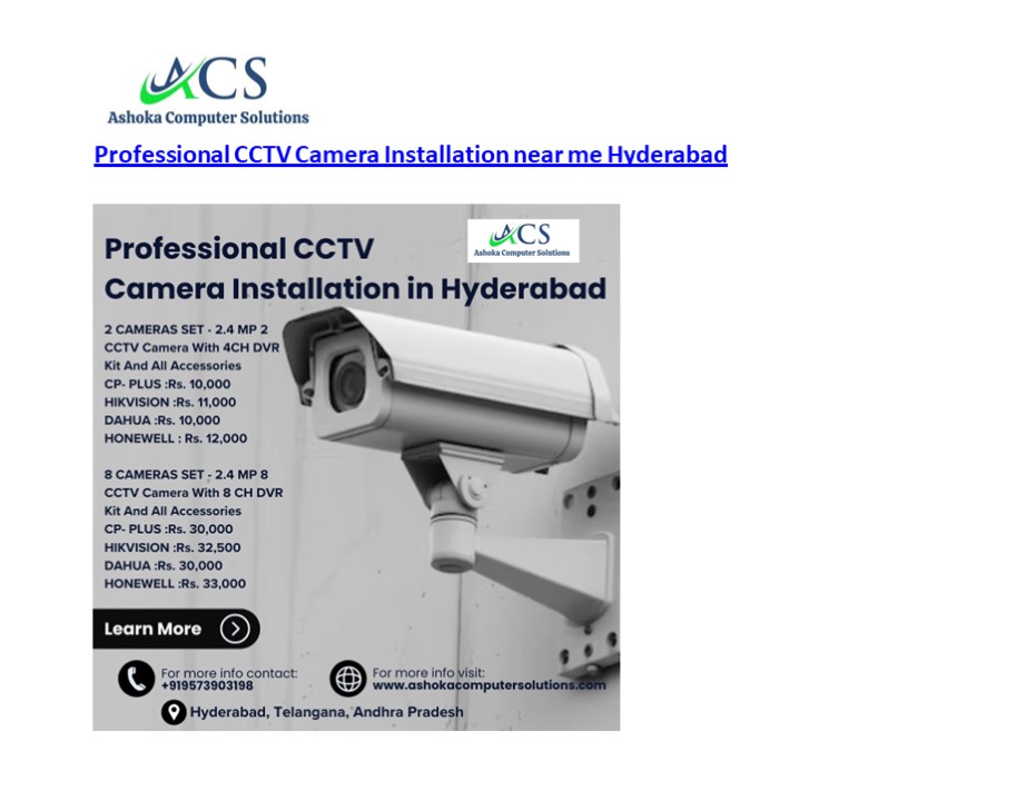 Professional CCTV Camera Installation near me Hyderabad