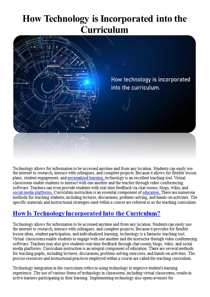 How Technology is Incorporated in the Students