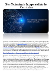 How Technology is Incorporated in the Students