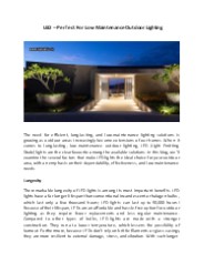 LED – Perfect For Low Maintenance Outdoor Lighting