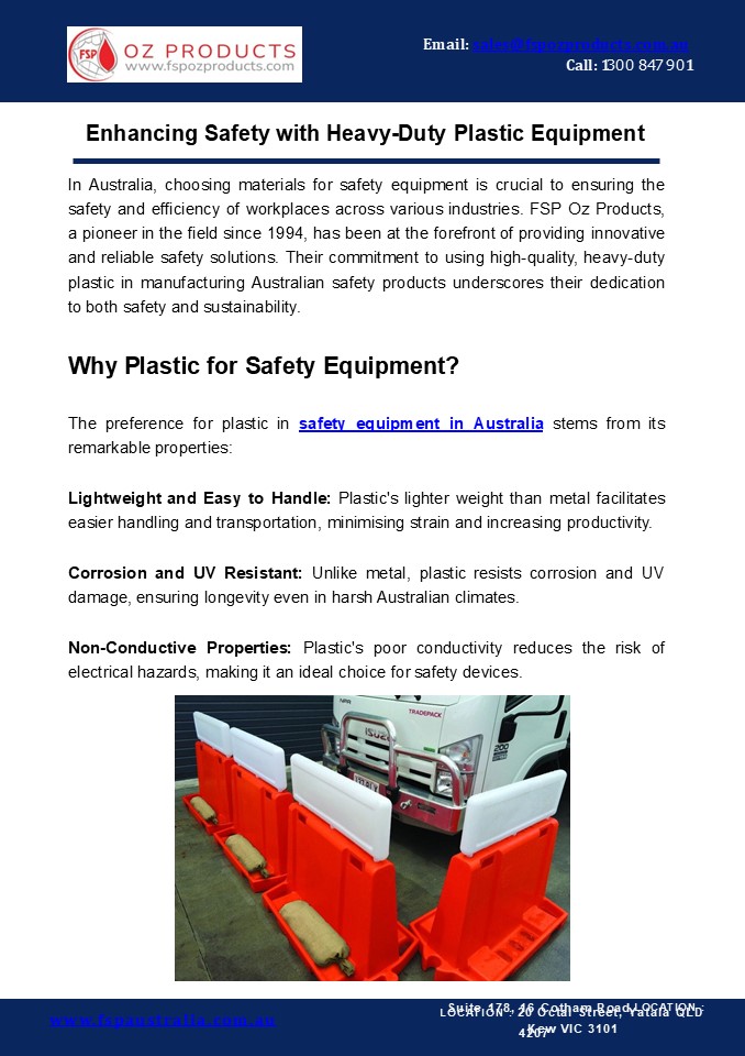 Enhancing Safety with Heavy-Duty Plastic Equipment