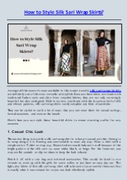 How to Style Silk Sari Wrap Skirts?