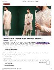 What Should I Consider When Renting A Sherwani?