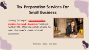 Tax Preparation Services for Small Business