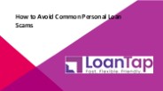 How to Avoid Common Personal Loan Scams