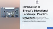 Introduction to Bhopal's Educational Landscape: People’s University