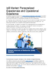 IoB Market: Personalized Experiences and Operational Excellence