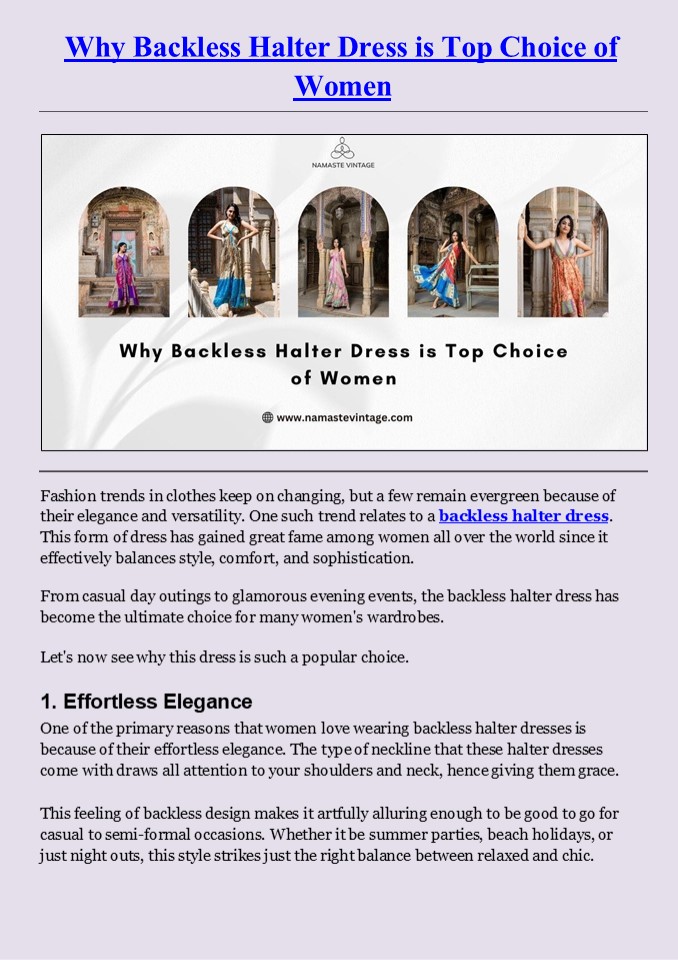 Why Backless Halter Dress is Top Choice of Women?