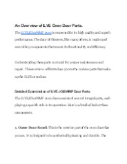 An Overview of ILVE Oven Door Parts.
