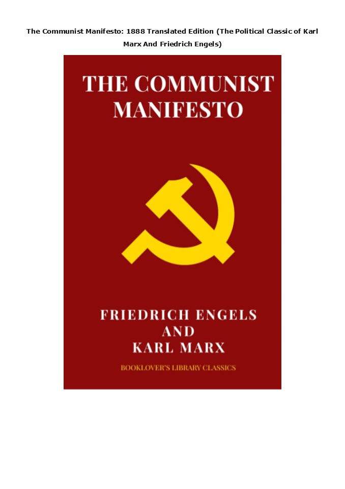 PDF(readonline) The Communist Manifesto: 1888 Translated Edition (The Political Classic of