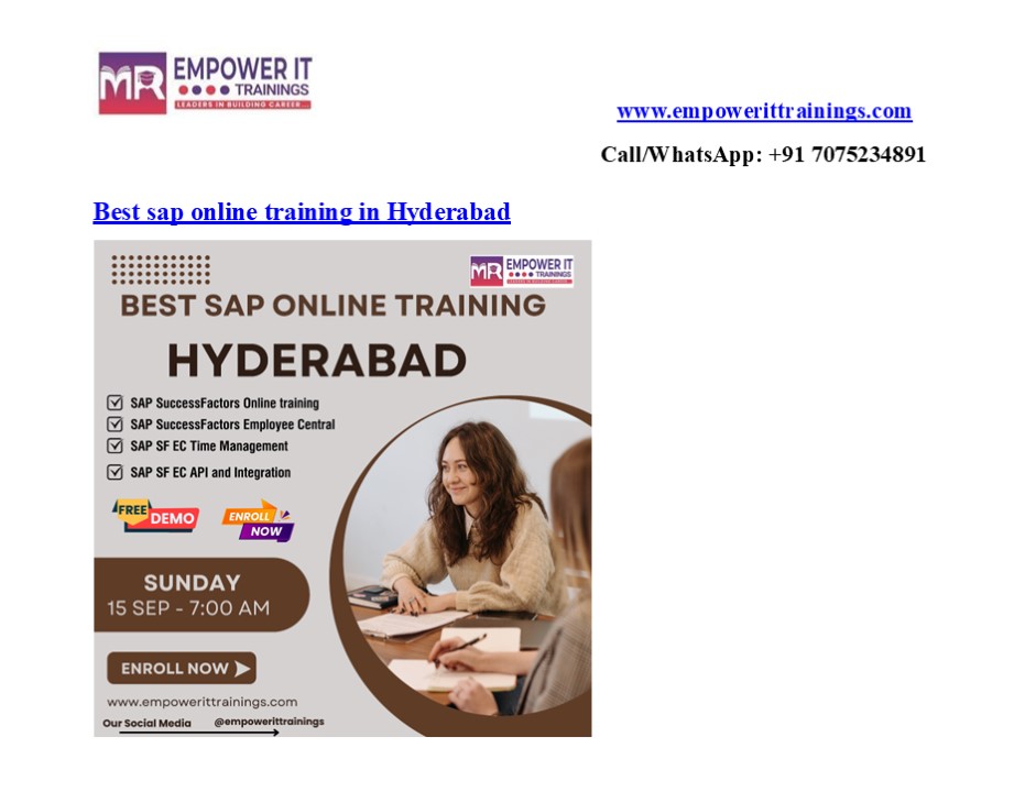Online SAP Training Institute in Hyderabad