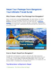 Nepal tour packages from Bangalore Travel Guide
