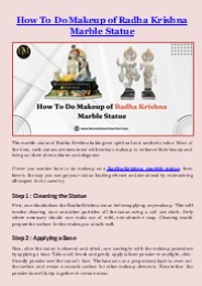 How To Do Makeup of Radha Krishna Marble Statue?