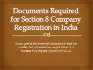 Essential Documents Required for Section 8 NGO Registration