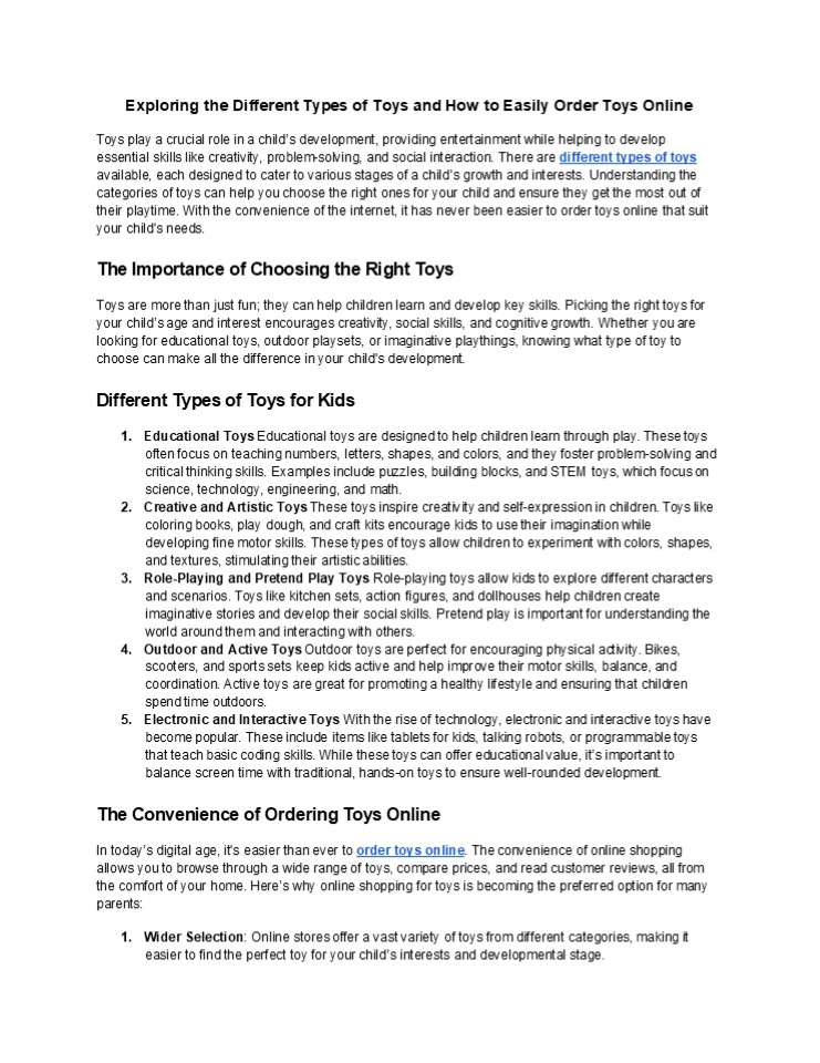 PPT Exploring the Different Types of Toys and How to Easily Order