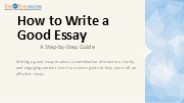 How to Write a Good Essay (1)