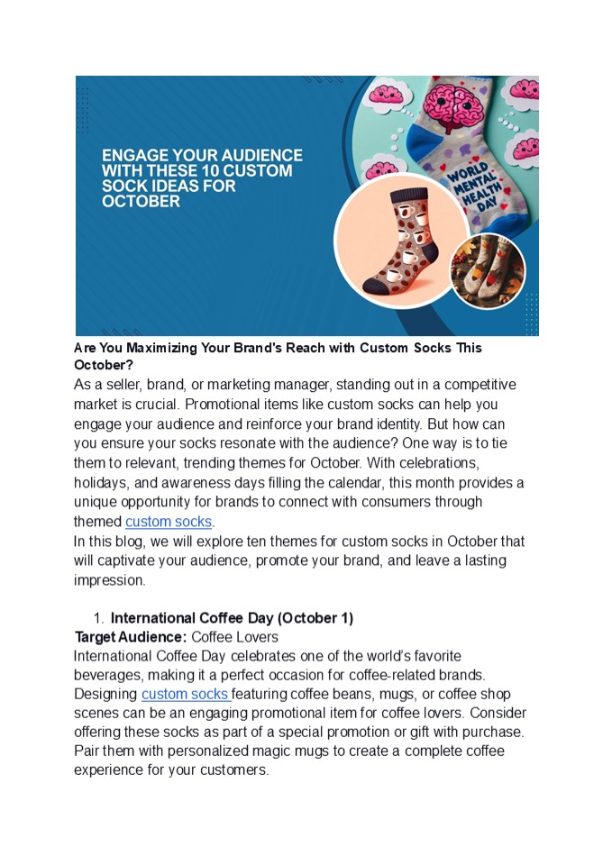 Engage Your Audience with These 10 Custom Sock Ideas for October