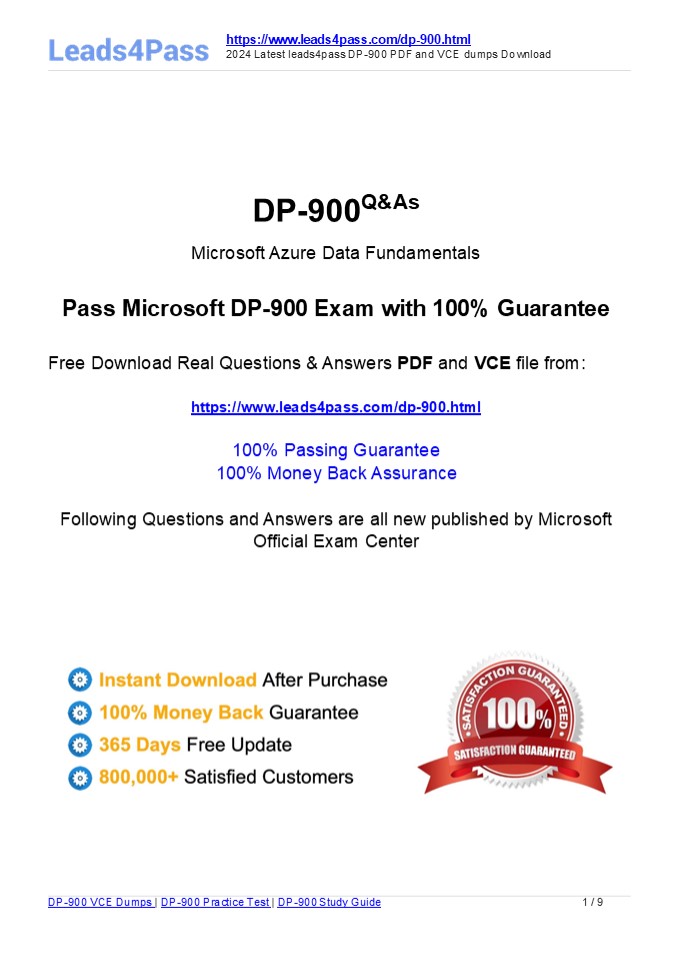 [Latest Update] Microsoft DP-900 Actual Exam Practice Questions Shared Online