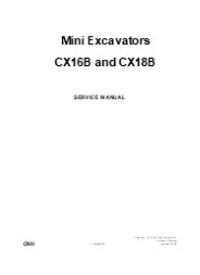 CASE CX16B and CX18B Mini Excavator Service Repair Manual Instant Download