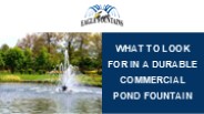 What to Look For in a Durable Commercial Pond Fountain