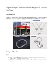 Popular Styles of Personalized Engraved Jewelry for Men
