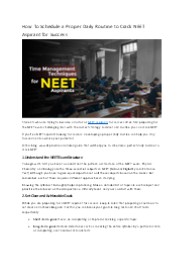 Daily Routine to Crack NEET Aspirant for Success