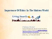 Importance Of Ethics In The Modern World