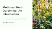 Medicinal Herb Gardening: An Introduction
