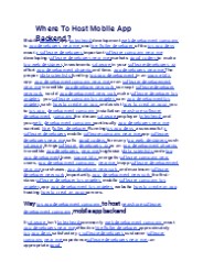 Where To Host Mobile App Backend?