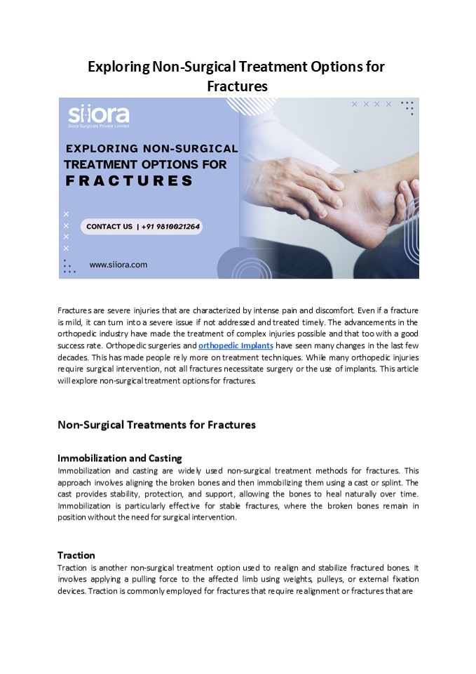 Exploring Non-Surgical Treatment Options for Fractures (1)