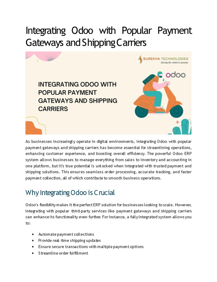 Integrating Odoo with Popular Payment Gateways